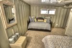Lower level bedroom with queen and daybed/trundle sleeps 4